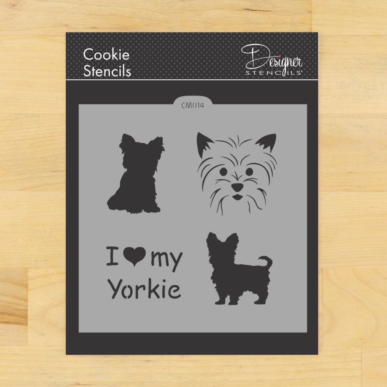 I Love My Yorkie Cookie & Craft Stencil | CM014 by Designer Stencils | Cookie Decorating Tools |